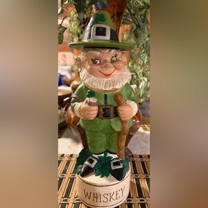 Vintage 1970s ceramic leprechaun whiskey decanter
